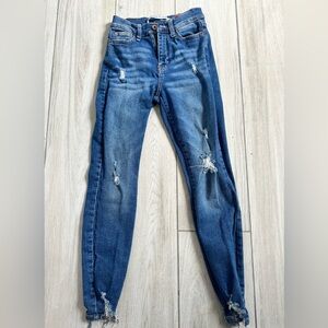 Celebrity Pink Distressed Denim Skinny Leg Jeans